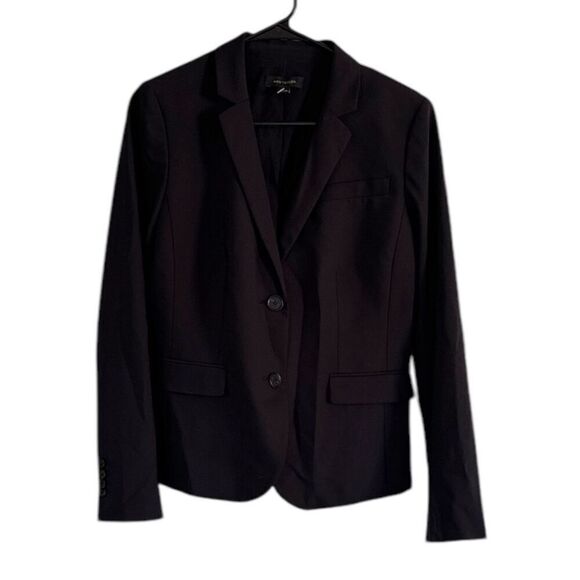 Ann Taylor Women's Wool Black 2 Button Blazer With Pockets sz 4 Career Preppy - Picture 2 of 4